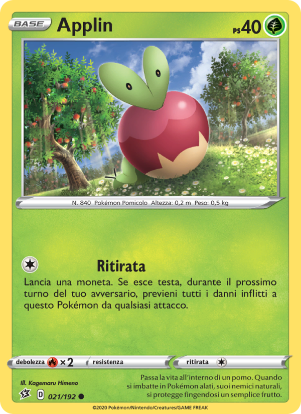 Applin 021/209 — Rebel Clash (Italian Pokémon TCG card)
