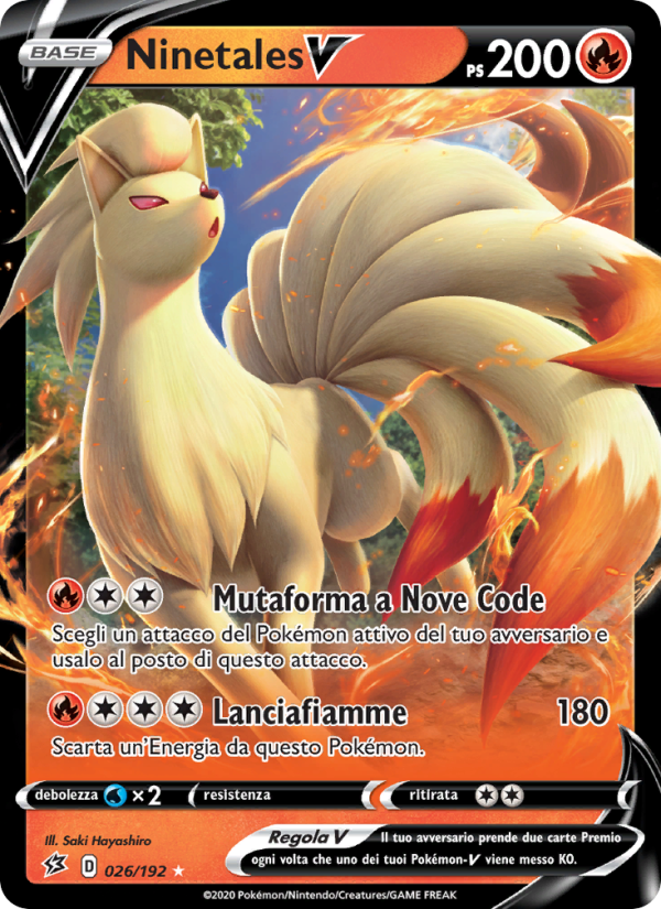 Ninetales V 026/209 — Rebel Clash (Italian Pokémon TCG card)