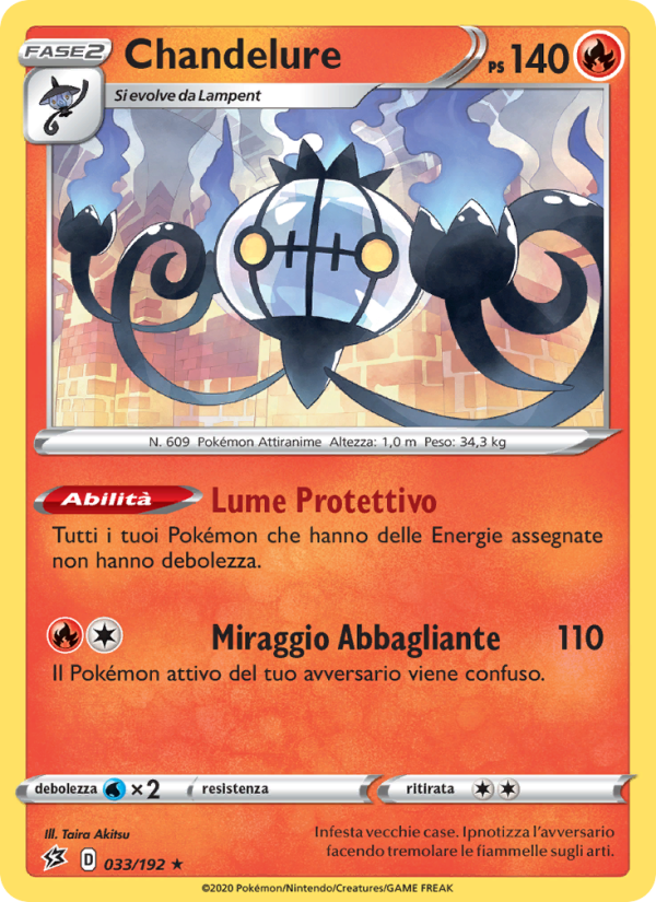 Chandelure 033/209 — Rebel Clash (Italian Pokémon TCG card)