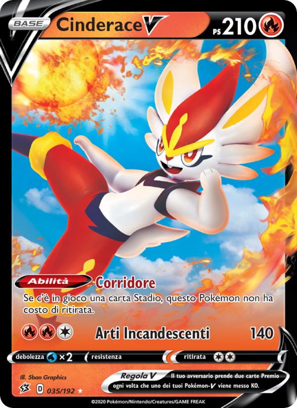 Cinderace V 035/209 — Rebel Clash (Italian Pokémon TCG card)