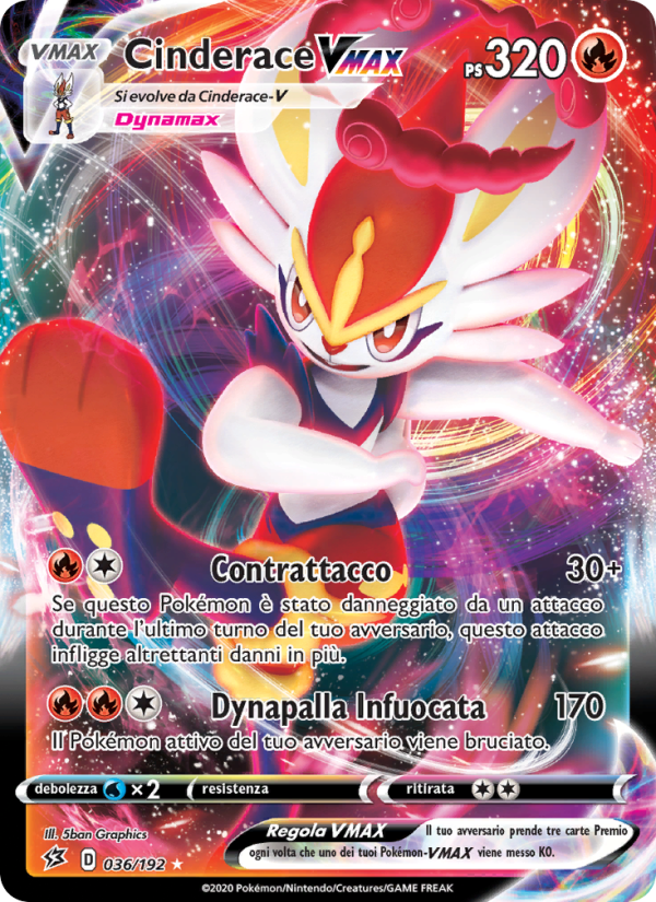 Cinderace VMAX 036/209 — Rebel Clash (Italian Pokémon TCG card)