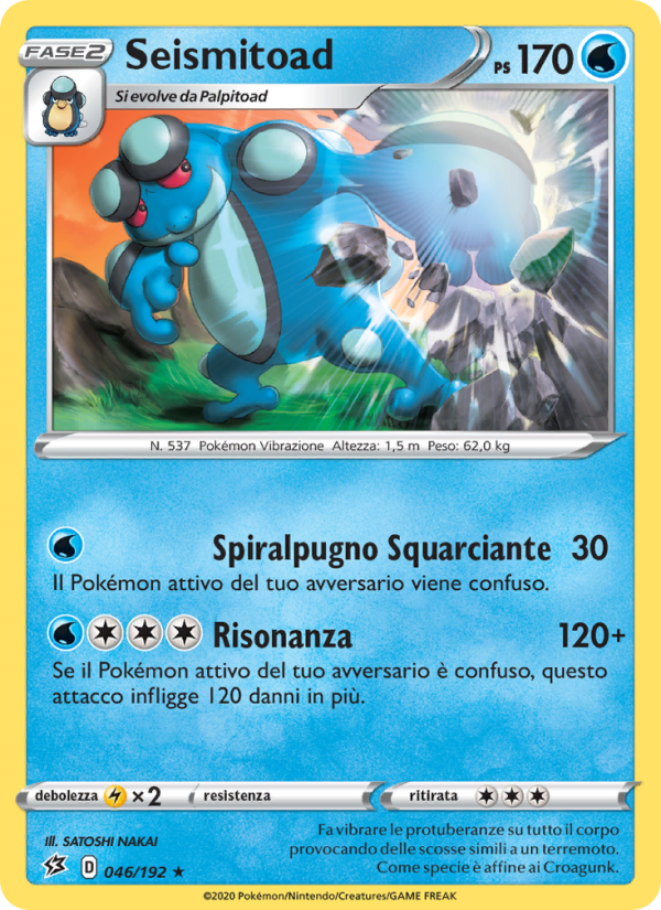 Seismitoad 046/209 — Rebel Clash (Italian Pokémon TCG card)