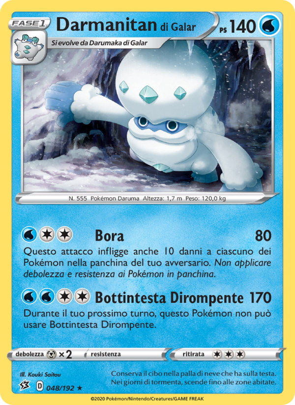 Darmanitan di Galar 048/209 — Rebel Clash (Italian Pokémon TCG card)