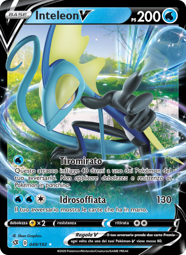 Inteleon V 049/209 — Rebel Clash (Italian Pokémon TCG card)