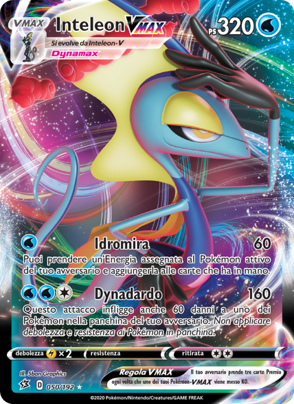 Inteleon VMAX 050/209 — Rebel Clash (Italian Pokémon TCG card)