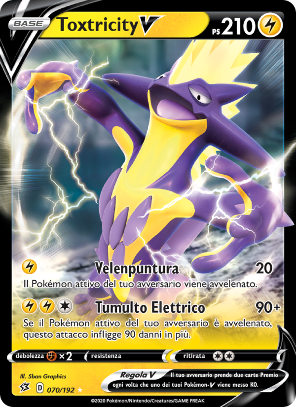 Toxtricity V 070/209 — Rebel Clash (Italian Pokémon TCG card)