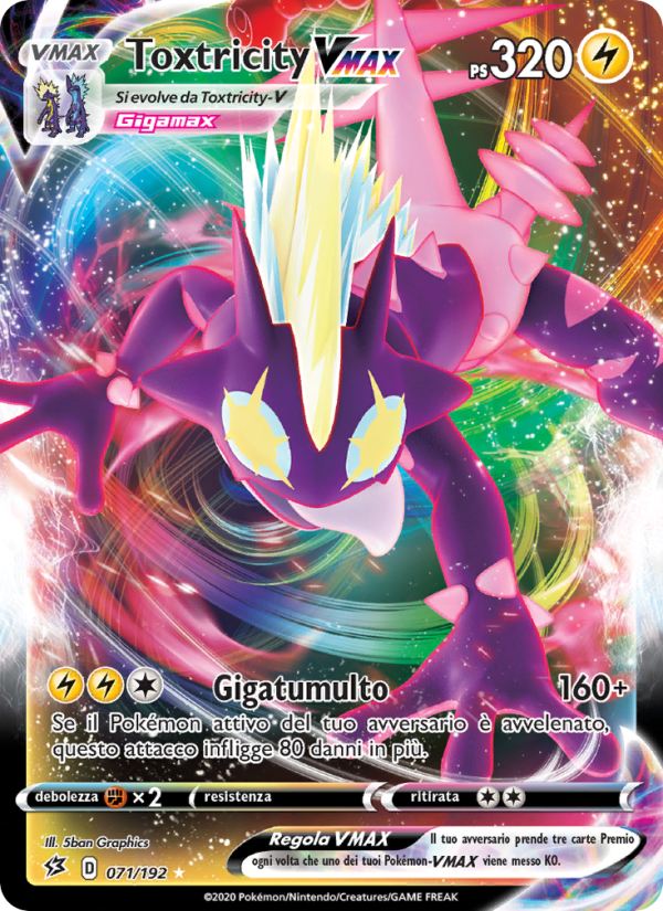 Toxtricity VMAX 071/209 — Rebel Clash (Italian Pokémon TCG card)