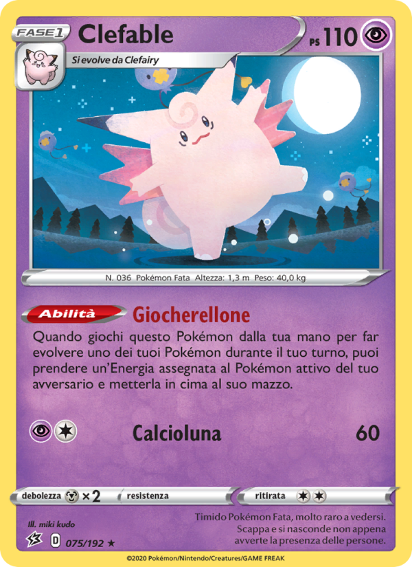 Clefable 075/209 — Rebel Clash (Italian Pokémon TCG card)