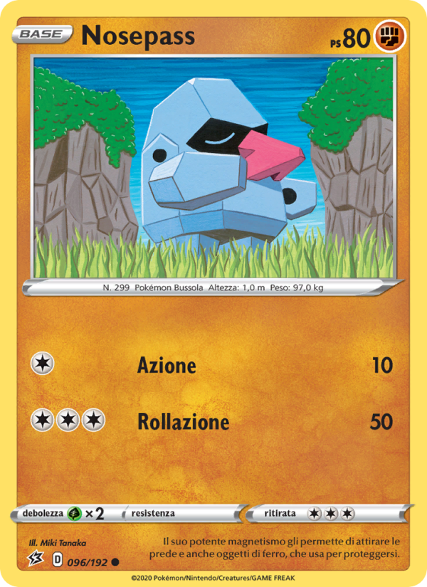 Nosepass 096/209 — Rebel Clash (Italian Pokémon TCG card)