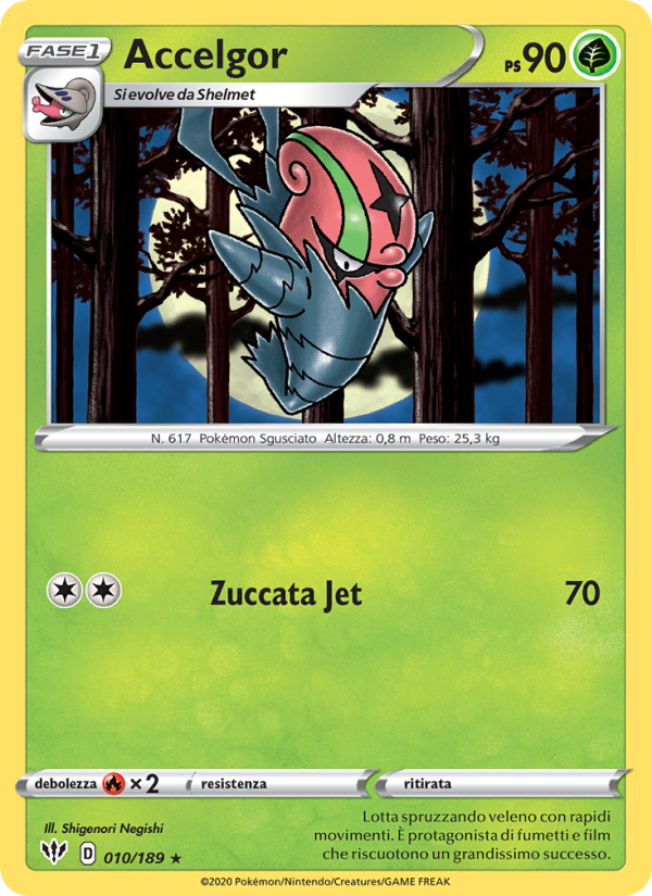 Accelgor 010/201 — Darkness Ablaze (Italian Pokémon TCG card)