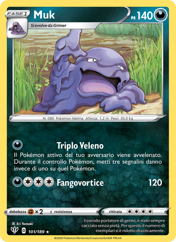Muk 101/201 — Darkness Ablaze (Italian Pokémon TCG card)