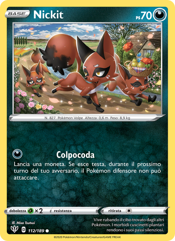 Nickit 112/201 — Darkness Ablaze (Italian Pokémon TCG card)