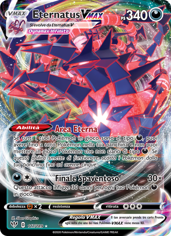 Eternatus VMAX 117/201 — Darkness Ablaze (Italian Pokémon TCG card)