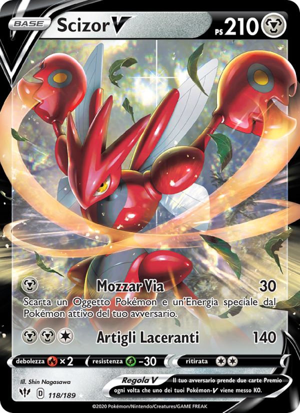 Scizor V 118/201 — Darkness Ablaze (Italian Pokémon TCG card)