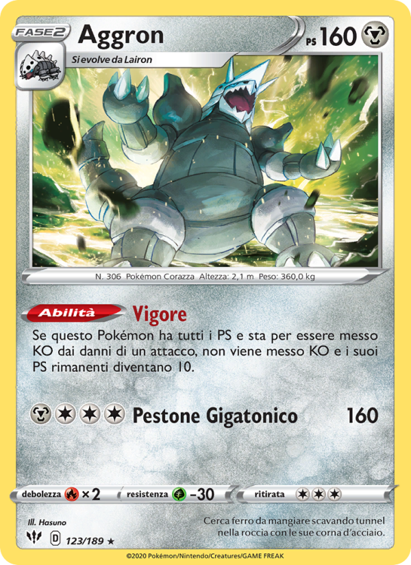 Aggron 123/201 — Darkness Ablaze (Italian Pokémon TCG card)