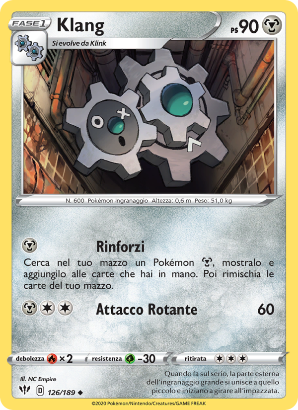 Klang 126/201 — Darkness Ablaze (Italian Pokémon TCG card)