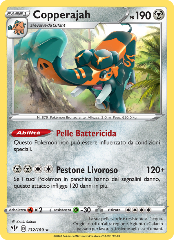 Copperajah 132/201 — Darkness Ablaze (Italian Pokémon TCG card)