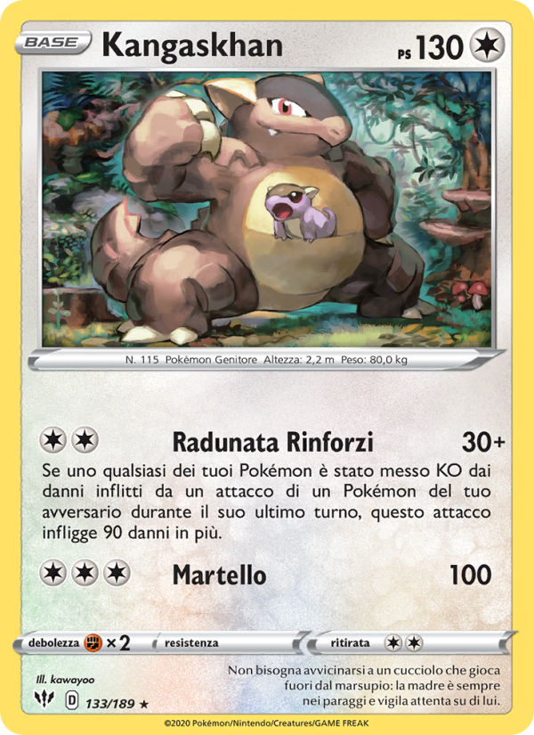 Kangaskhan 133/201 — Darkness Ablaze (Italian Pokémon TCG card)