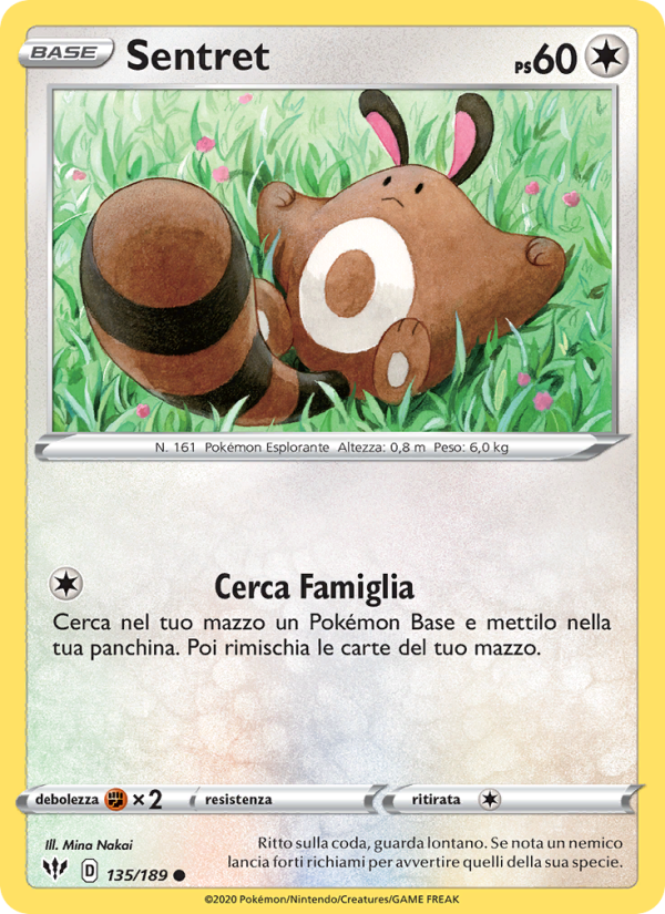 Sentret 135/201 — Darkness Ablaze (Italian Pokémon TCG card)