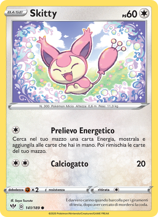 Skitty 141/201 — Darkness Ablaze (Italian Pokémon TCG card)