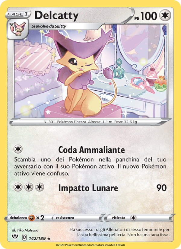 Delcatty 142/201 — Darkness Ablaze (Italian Pokémon TCG card)