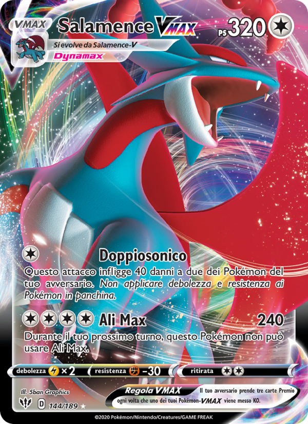 Salamence VMAX 144/201 — Darkness Ablaze (Italian Pokémon TCG card)