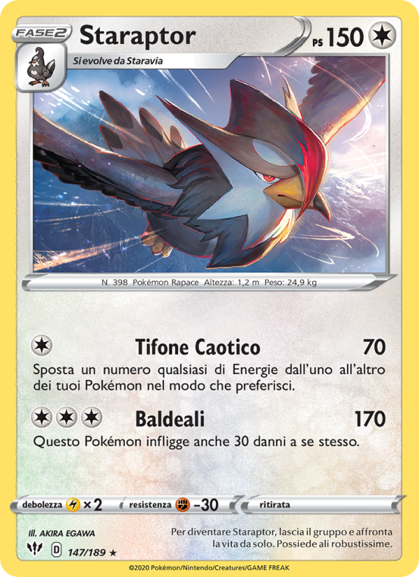 Staraptor 147/201 — Darkness Ablaze (Italian Pokémon TCG card)
