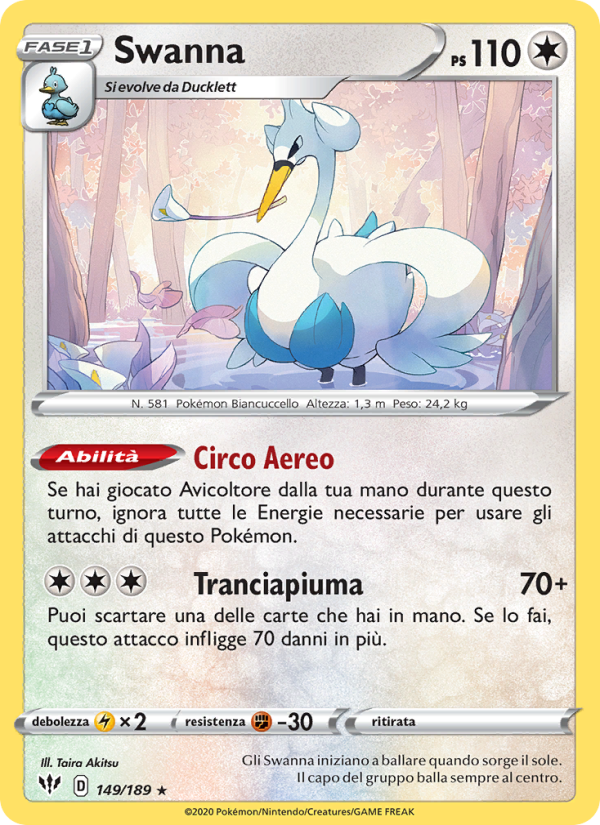 Swanna 149/201 — Darkness Ablaze (Italian Pokémon TCG card)