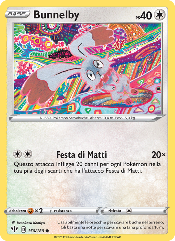 Bunnelby 150/201 — Darkness Ablaze (Italian Pokémon TCG card)
