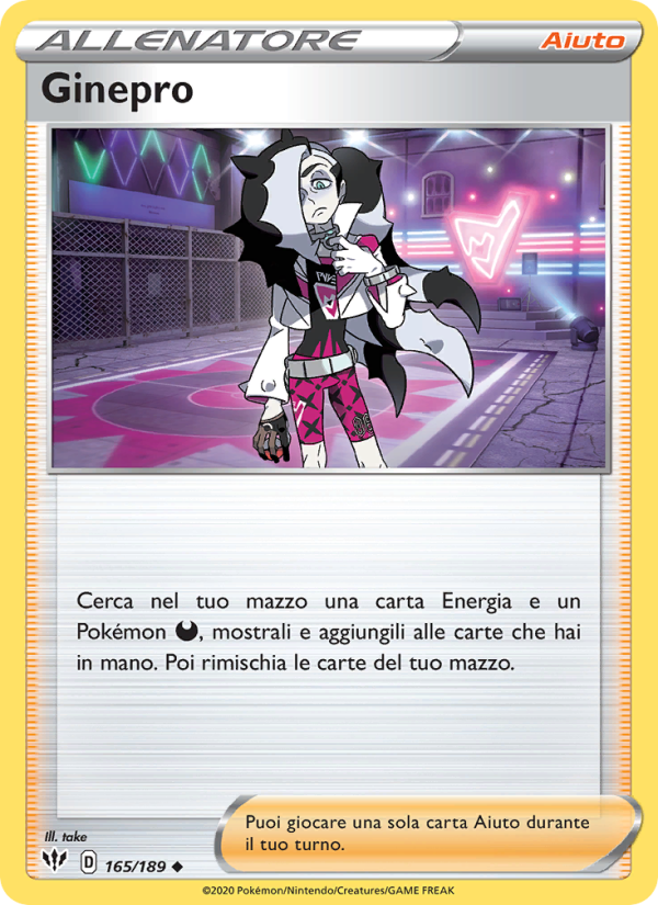 Ginepro 165/201 — Darkness Ablaze (Italian Pokémon TCG card)