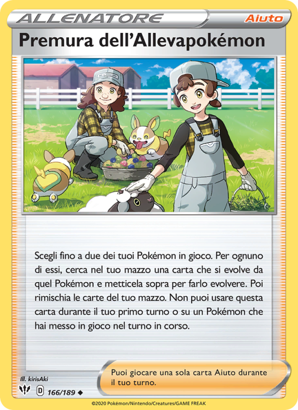 Premura dell'Allevapokémon 166/201 — Darkness Ablaze (Italian Pokémon TCG card)
