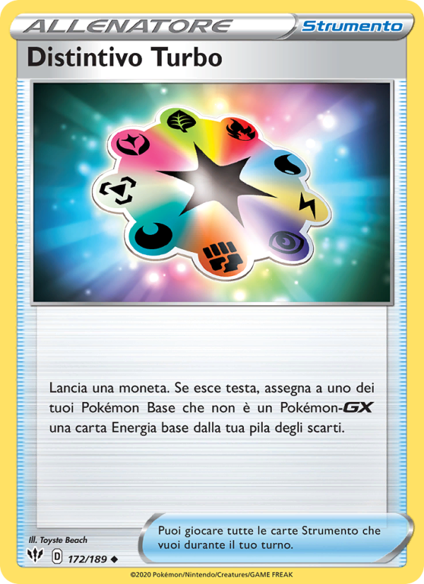 Distintivo Turbo 172/201 — Darkness Ablaze (Italian Pokémon TCG card)