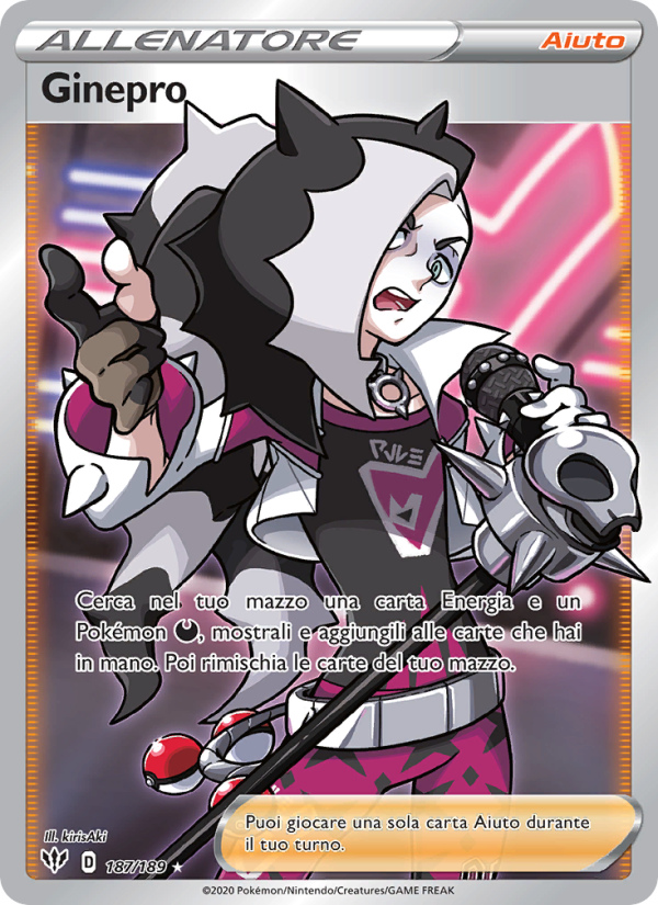 Ginepro 187/201 — Darkness Ablaze (Italian Pokémon TCG card)