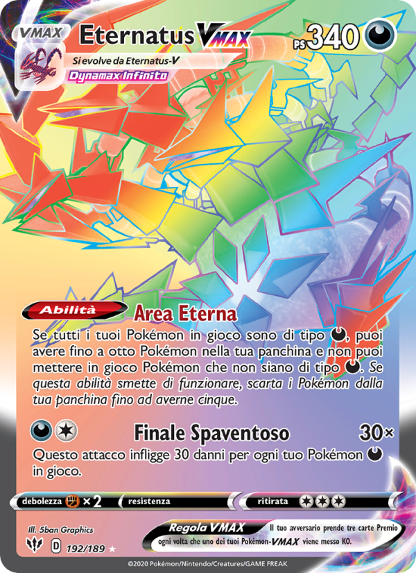 Eternatus VMAX 192/201 — Darkness Ablaze (Italian Pokémon TCG card)