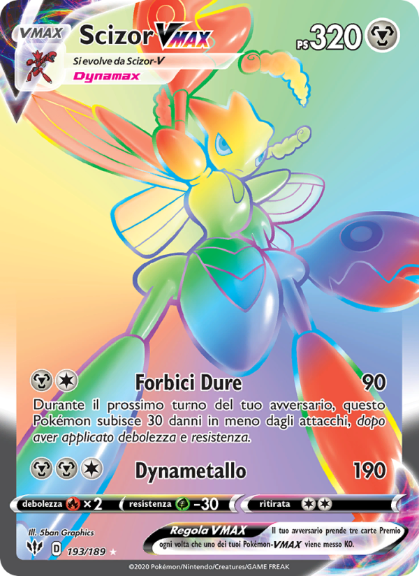 Scizor VMAX 193/201 — Darkness Ablaze (Italian Pokémon TCG card)