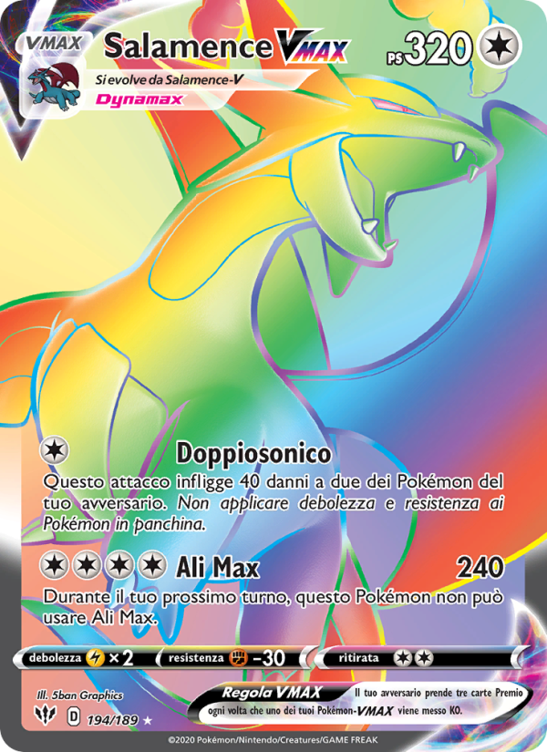 Salamence VMAX 194/201 — Darkness Ablaze (Italian Pokémon TCG card)