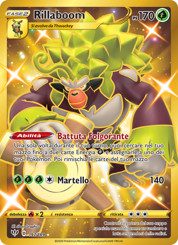 Rillaboom 197/201 — Darkness Ablaze (Italian Pokémon TCG card)