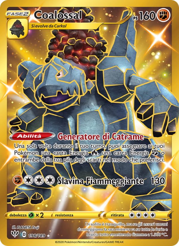 Coalossal 198/201 — Darkness Ablaze (Italian Pokémon TCG card)