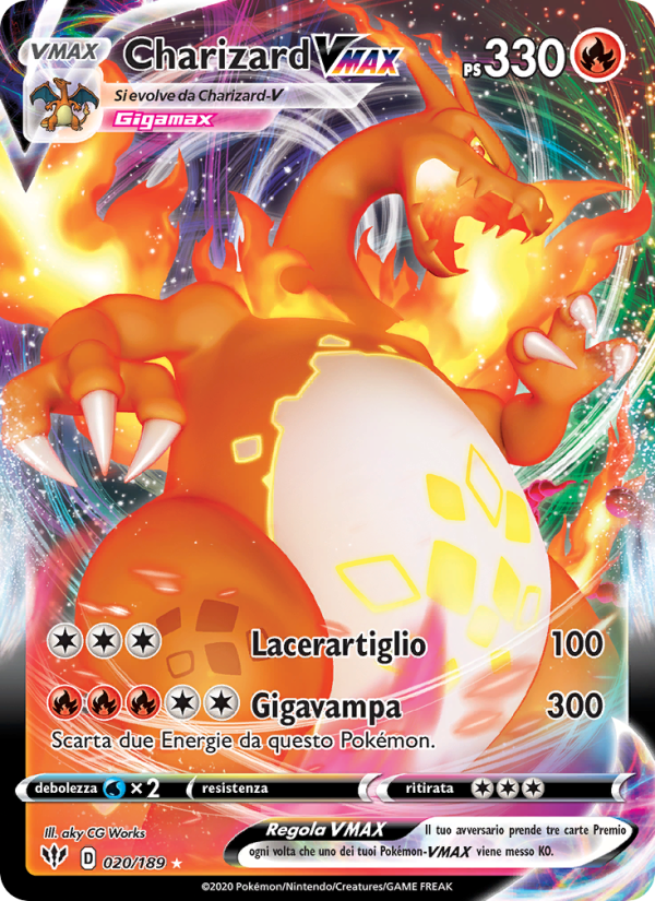Charizard VMAX 020/201 — Darkness Ablaze (Italian Pokémon TCG card)
