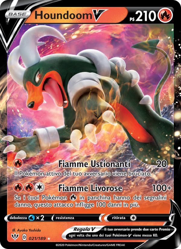 Houndoom V 021/201 — Darkness Ablaze (Italian Pokémon TCG card)