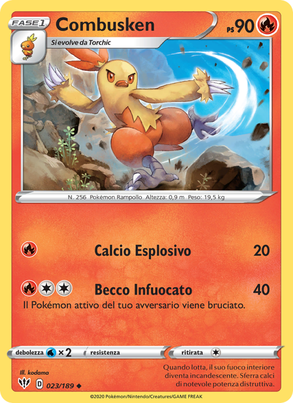 Combusken 023/201 — Darkness Ablaze (Italian Pokémon TCG card)