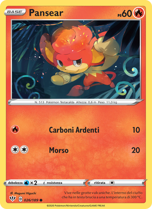 Pansear 026/201 — Darkness Ablaze (Italian Pokémon TCG card)