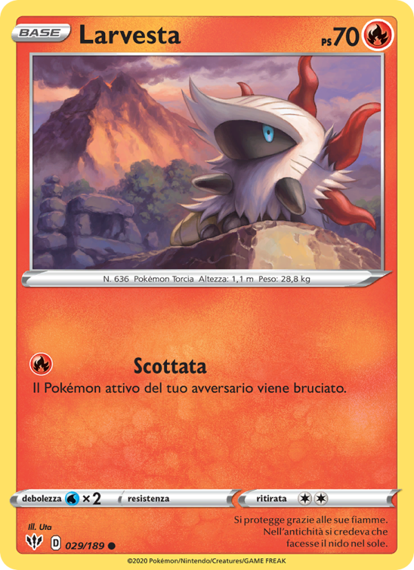 Larvesta 029/201 — Darkness Ablaze (Italian Pokémon TCG card)