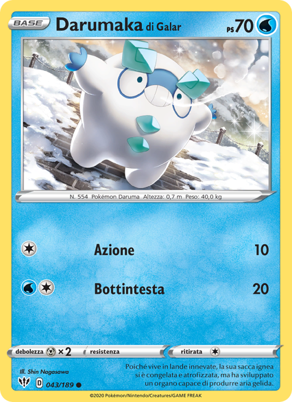 Darumaka di Galar 043/201 — Darkness Ablaze (Italian Pokémon TCG card)