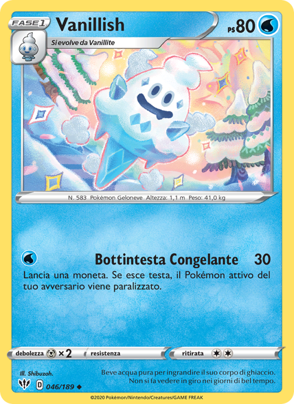 Vanillish 046/201 — Darkness Ablaze (Italian Pokémon TCG card)