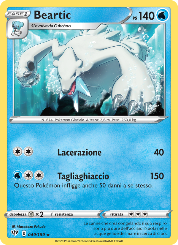 Beartic 049/201 — Darkness Ablaze (Italian Pokémon TCG card)