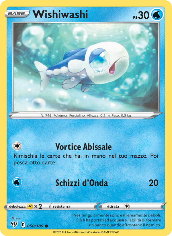 Wishiwashi 050/201 — Darkness Ablaze (Italian Pokémon TCG card)
