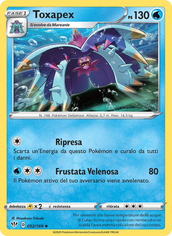Toxapex 052/201 — Darkness Ablaze (Italian Pokémon TCG card)