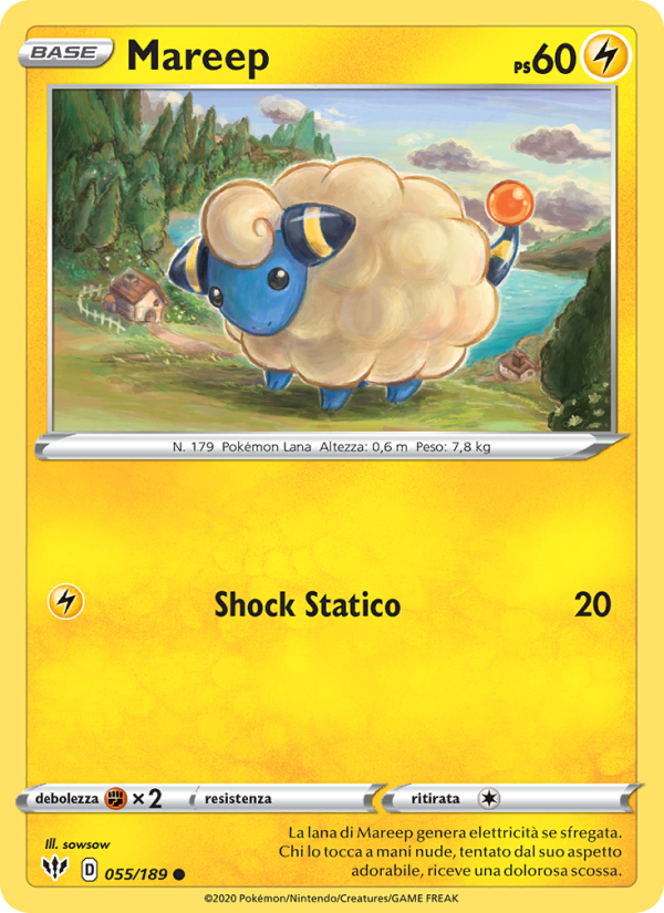 Mareep 055/201 — Darkness Ablaze (Italian Pokémon TCG card)