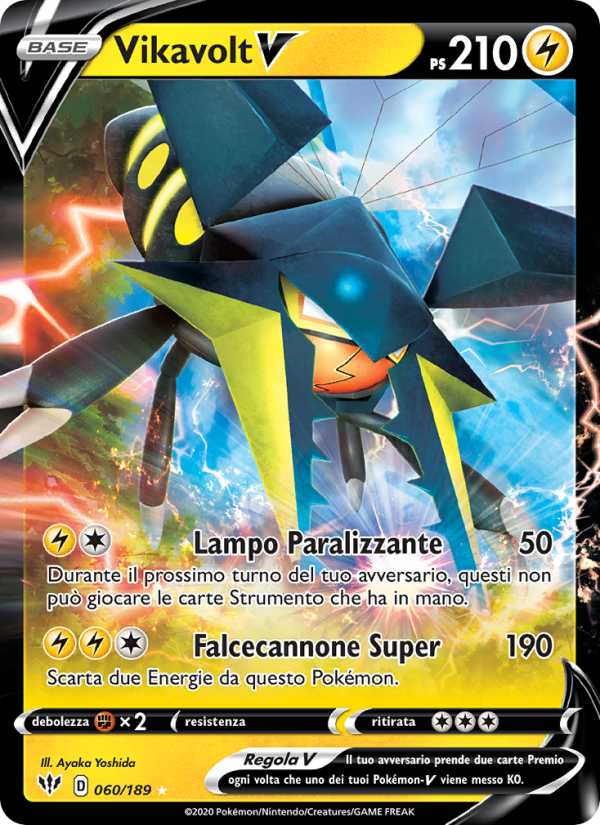 Vikavolt V 060/201 — Darkness Ablaze (Italian Pokémon TCG card)